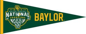 Green and Gold 12x30 inch 2021 March Madness National Champions Baylor University Pennant
