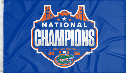 blue Florida Basketball March Madness 2025 Champions 3x5 Flag for indoor home décor