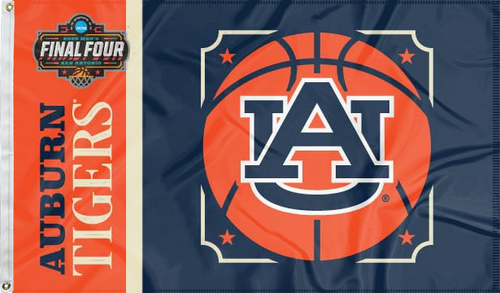 blue and orange Auburn Basketball Men's Final Four 3x5 Flag for indoor home décor