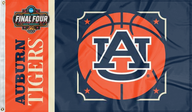 blue and orange Auburn Basketball Men's Final Four 3x5 Flag for indoor home décor