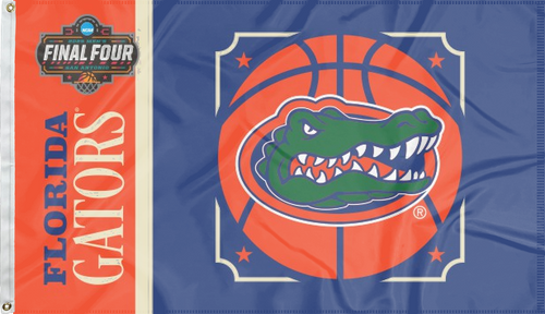 orange and blue Florida Basketball Men's Final Four 2025 Flag for indoor home decor
