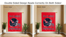 Load image into Gallery viewer, ole miss football logo reading correctly on both sides of house flag
