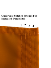 Load image into Gallery viewer, Quadruple stitched flyends of orange university of tennessee applique flag
