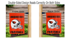 Load image into Gallery viewer, Oregon state football logo reading correctly on both sides of garden flag
