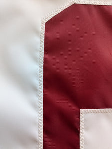Hand sewn O logo for University of Oklahoma Applique Flag with two metal grommets for indoor home décor