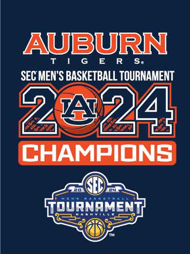 Blue Auburn SEC Men's Basketball Tournament Champions House Flag 2024