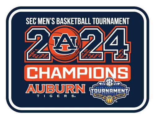 Blue Auburn SEC Men's Basketball Tournament Champions Car Magnet 2024
