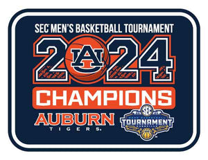 Blue Auburn SEC Men's Basketball Tournament Champions Car Magnet 2024