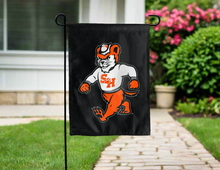 Load image into Gallery viewer, sam houston state garden flag with sammy bearkat logo for yard decor
