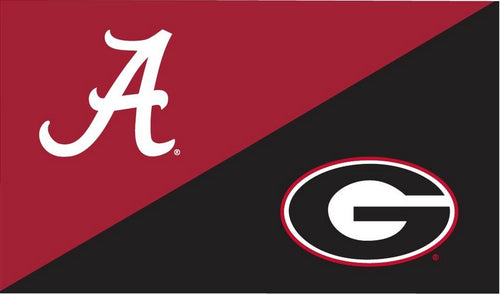 3x5 House Divided Flag with University of Alabama and University of Georgia Logos