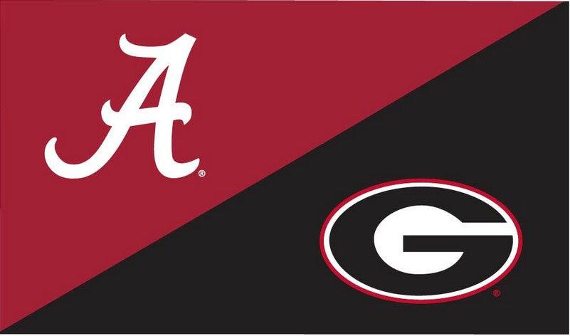 3x5 House Divided Flag with University of Alabama and University of Ge – A to Z Flags, LLC