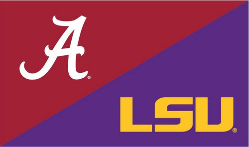 University of Alabama LSU House Divided 3x5 Flag
