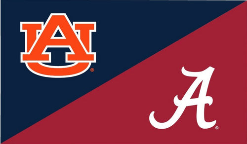 3x5 House Divided Flag with Auburn University and University of Alabama Logos