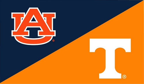 3x5 House Divided Flag with Auburn University and University of Tennessee Logos