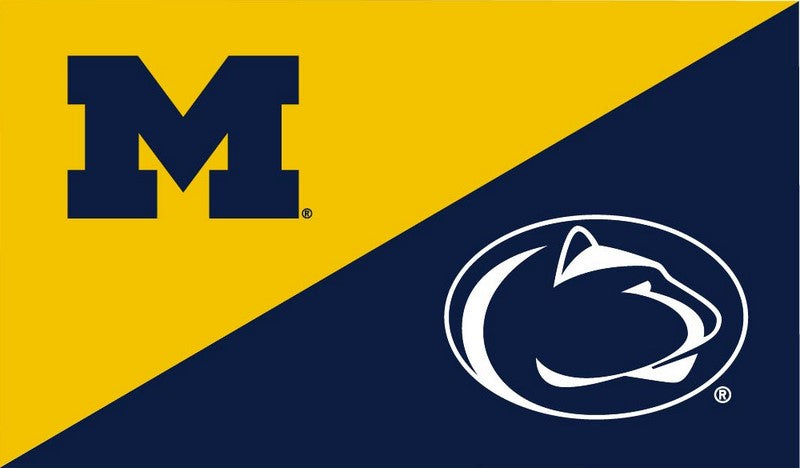 University of Michigan - Penn State University 3x5 House Divided Flag