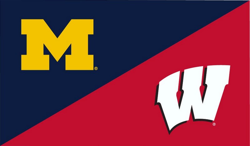 University of Michigan - University of Wisconsin 3x5 House Divided Flag