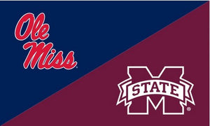 University of Mississippi - Mississippi State University 3x5 House Divided Flag