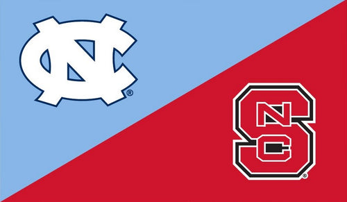 3x5 House Divided Flag with University of North Carolina and North Carolina State University Logos