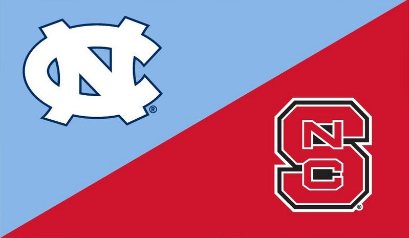 3x5 House Divided Flag with University of North Carolina and North Carolina State University Logos