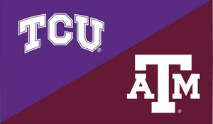 Texas Christian University (TCU)- Texas A&M University 3x5 House Divided Flag