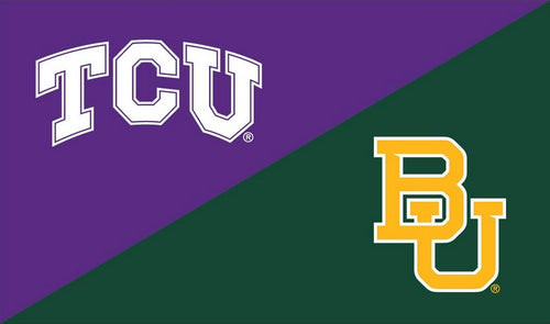 3x5 House Divided Flag with TCU and Baylor University Logo
