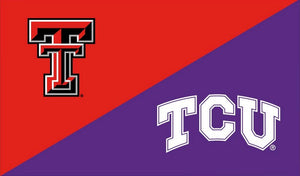 Texas Tech University - Texas Christian University (TCU) 3x5 House Divided Flag