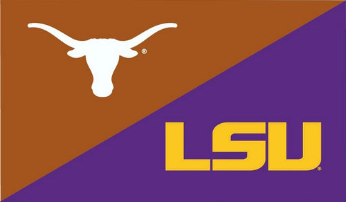 3x5 House Divided Flag with University of Texas and LSU Logos