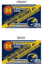 Load image into Gallery viewer, University of Michigan Hail To The Victors Double Sided 3x5 Flag
