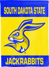 Load image into Gallery viewer, south dakota state university house flag hung for man cave decor
