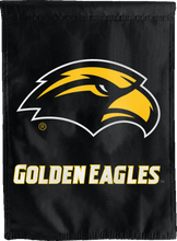 Load image into Gallery viewer, southern miss golden eagles house flag hung for man cave decor
