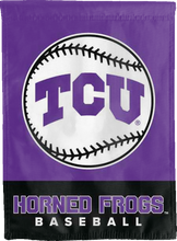 Load image into Gallery viewer, TCU baseball double sided house flag for man cave decor
