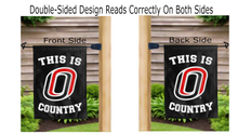 Load image into Gallery viewer, this is UNO Country logo reading correctly on double sided garden flag
