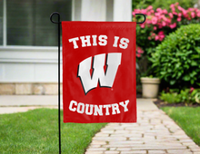 Load image into Gallery viewer, This is Wisconsin Badgers Country garden flag hung for yard decor
