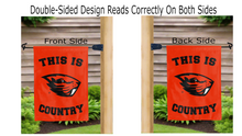 Load image into Gallery viewer, this is oregon state country logo reading correctly on both sides of garden flag
