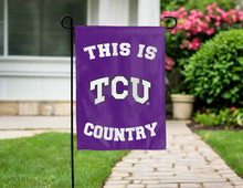 Load image into Gallery viewer, this is TCU country garden flag hung outside the  driveway for yard decor
