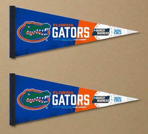 blue and orange March Madness 2025 Florida Gators Basketball Pennant for indoor home décor