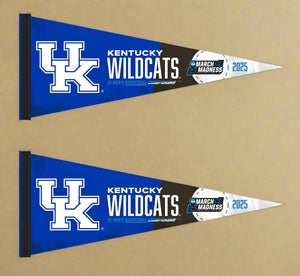 Two March Madness 2025 Kentucky Basketball Pennants for indoor home decor