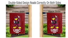 Load image into Gallery viewer, USC cocky gamecock logo reading correctly on both sides of garden flag
