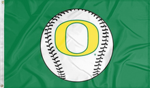 Load image into Gallery viewer, Green University of Oregon Baseball 3x5 Flag for sports décor
