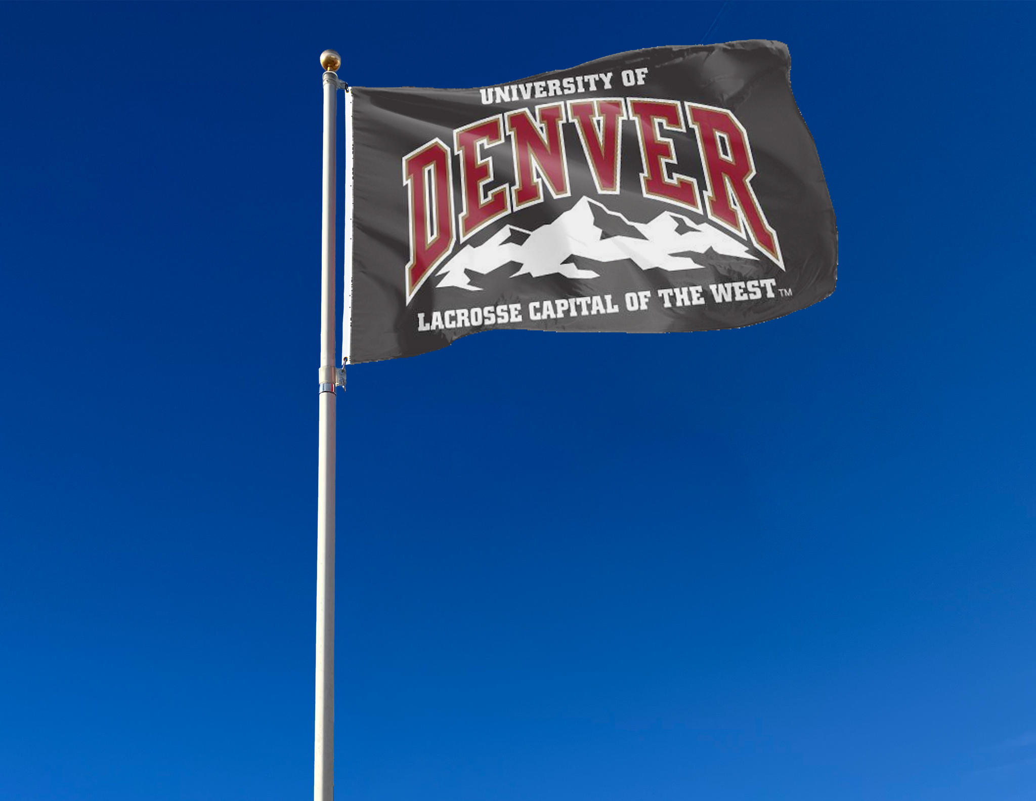 University Of Denver Pioneers Flag - Officially Licensed 3x5 Foot Black Polyester Flag With Grommets - View #11