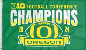 3x5 foot Green University of Oregon Football BIG Ten Football Championship 2024 Champions Flag with two metal grommets