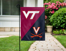 Load image into Gallery viewer, Virginia Tech University of Virginia House divided garden flag for yard decor
