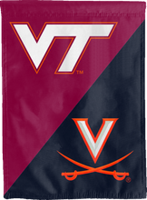 Load image into Gallery viewer, Virginia Tech University of Virginia House divided house flag for man cave decor
