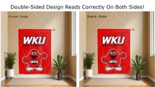 Load image into Gallery viewer, WKU hilltoppers logo reading correctly on both sides of house flag
