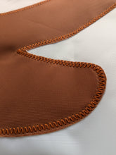 Load image into Gallery viewer, Close up of hand-sewn orange texas longhorns logo on white University of texas applique flag
