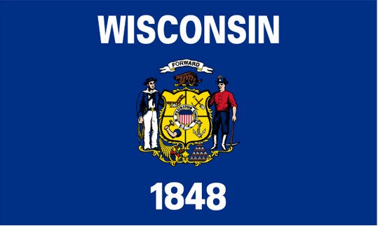 State of Wisconsin 3x5 Flag