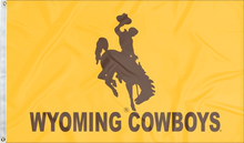 Load image into Gallery viewer, Gold Wyoming cowboys 3x5 flag for man cave decor

