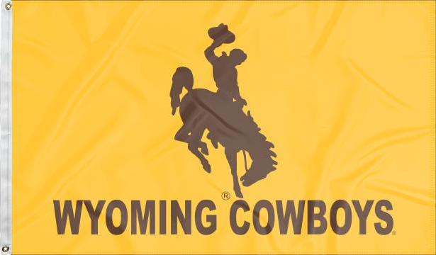 Gold Wyoming cowboys 3x5 flag for man cave decor