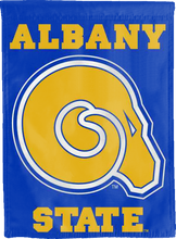 Load image into Gallery viewer, blue albany state university double sided house flag for game day decor
