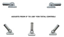 Load image into Gallery viewer, aluminum wall mount flag bracket adjusts from 0 to 180 degrees for total control!
